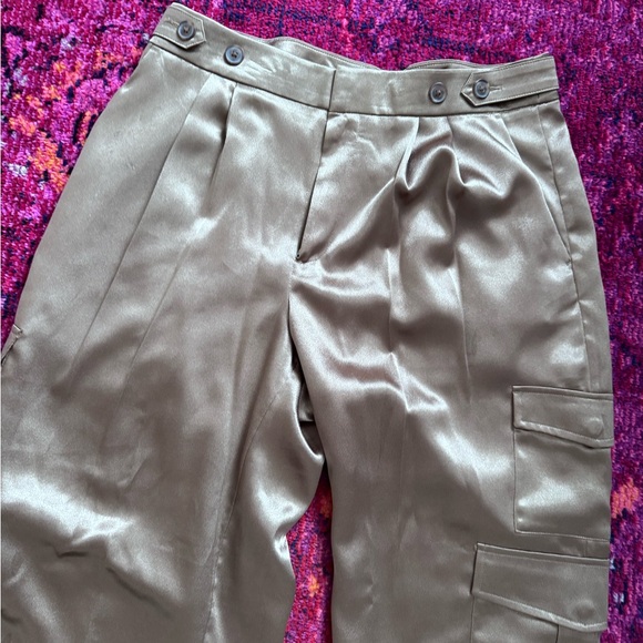 Champagne Satin Trousers - Picture 3 of 4